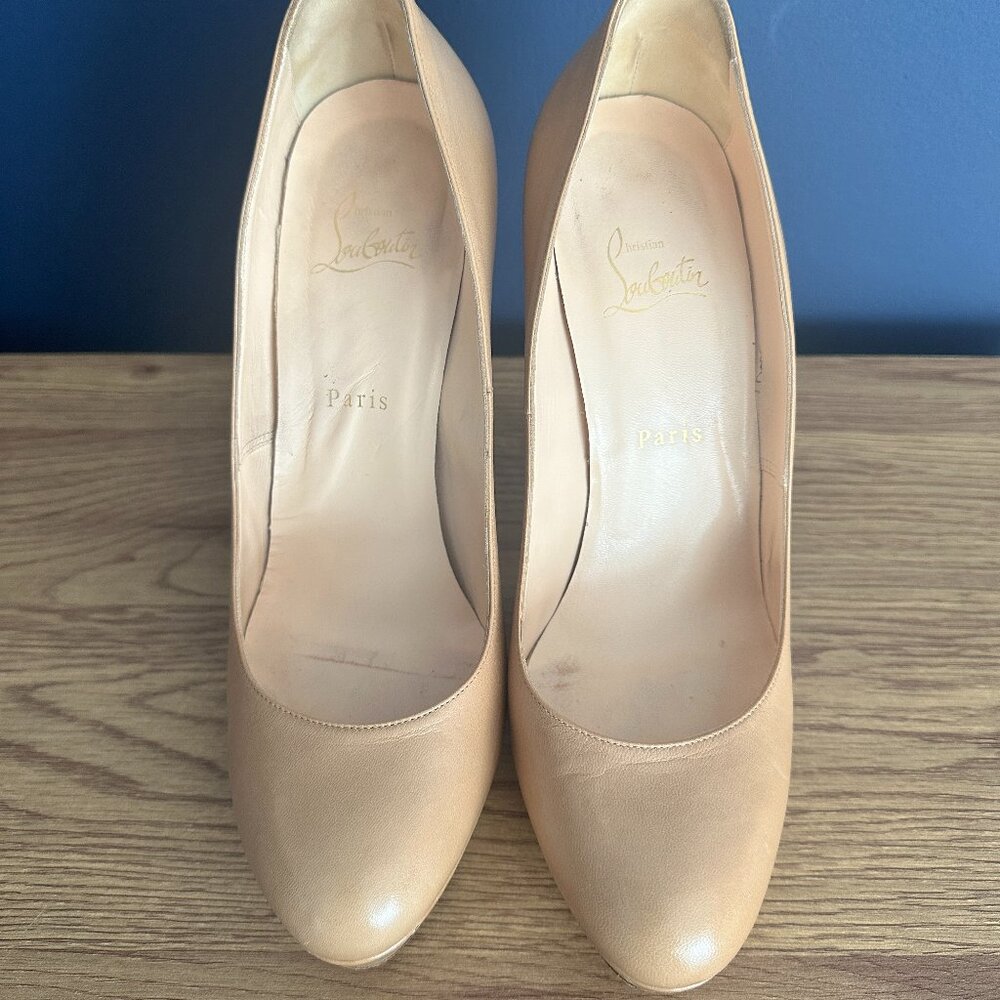 Christian Labouitin Bianca 120 leather Neutral pumps